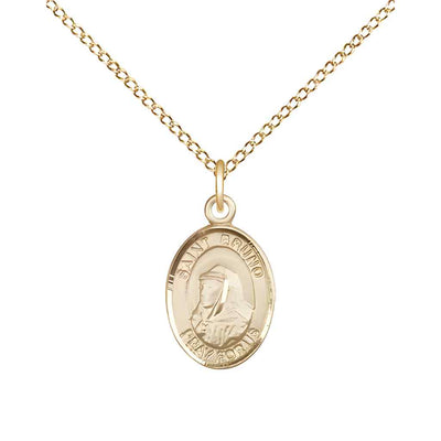 Saint Bruno 14kt Gold Oval Small Children Medal with 14kt Gold Curb Chain with Deluxe Gift Box | Bliss Manufacturing