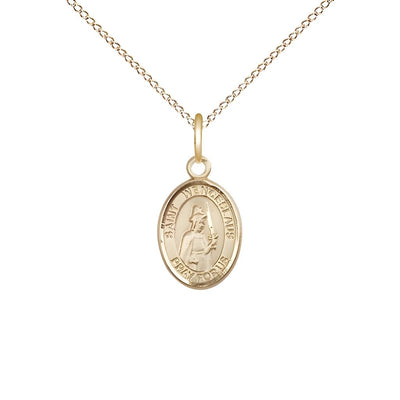 St. Wenceslaus 14kt Gold-filled Oval Small Children Medal with Gold-filled Chain, Measures 1/2-inch tall by 1/4-inch wide, Bliss Manufacturing