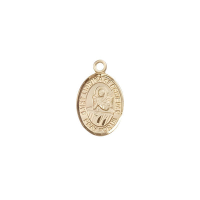 St. Lidwina of Schiedam 14kt Gold Oval Small Children Medal, Measures 1/2-inch tall by 1/4-inch wide, Bliss Manufacturing