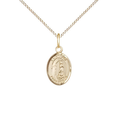 St. Zoe of Rome 14kt gold-filled Oval Children's Medal with Gold-filled Chain, Medal Measures 1/2-inch tall by 1/4-inch wide, Bliss Manufacturing