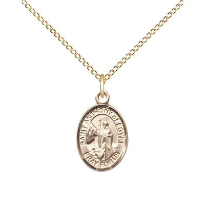 Saint Anthony of Egypt 14kt Gold-filled Oval Small Children Medal with Gold-filled Curb Chain with Deluxe Gift Box | Bliss Manufacturing
