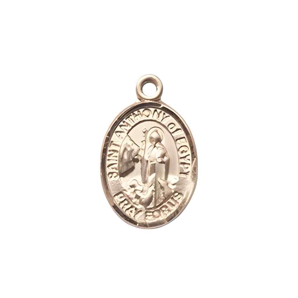 Saint Anthony of Egypt 14kt Gold Oval Small Children Medal with Deluxe Gift Box | Bliss Manufacturing