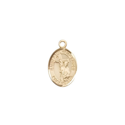 St. Paul of the Cross 14kt Gold Oval Small Children Medal, Measures 1/2-inch tall by 1/4-inch wide. Deluxe Gift Box, Bliss Manufacturing