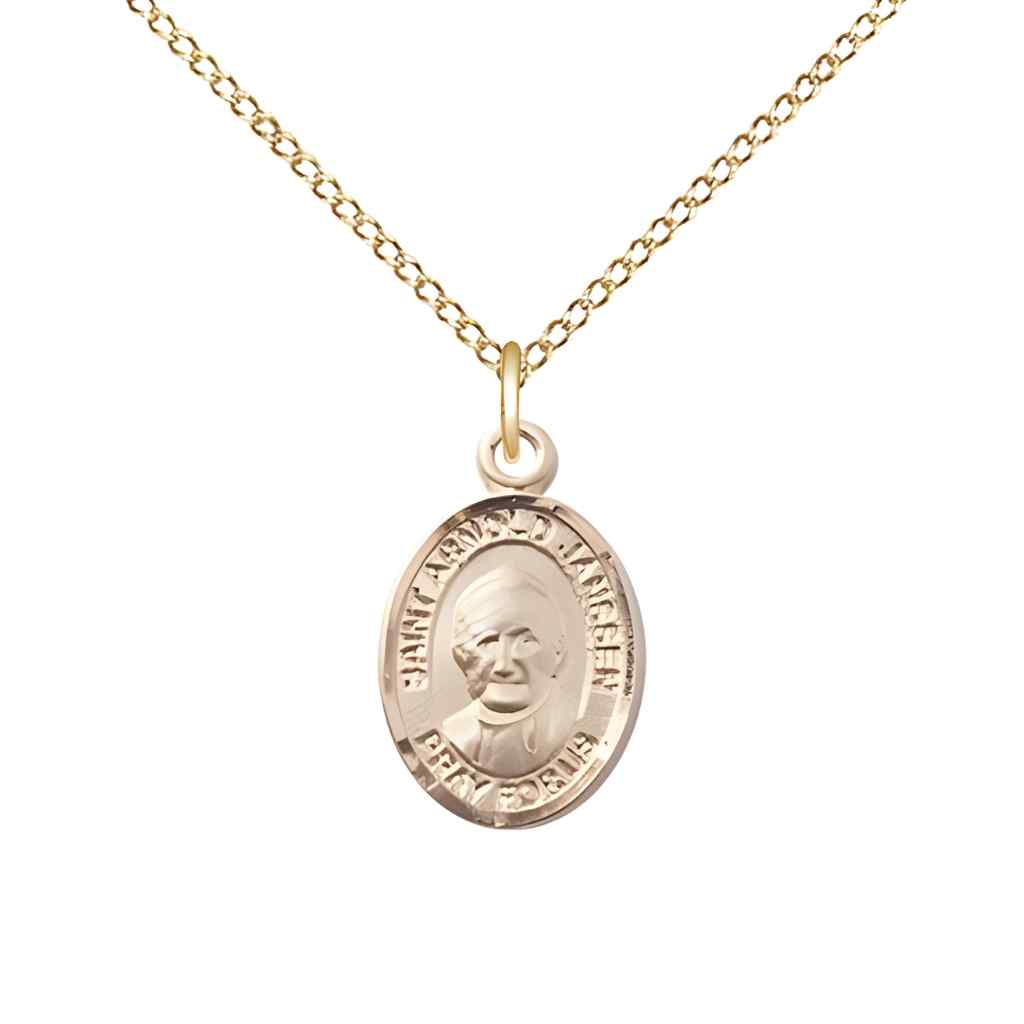 Saint Arnold Janssen 14kt Gold-filled Oval Small Children Medal with Gold-filled Curb Chain in Deluxe Gift Box | Bliss Manufacturing