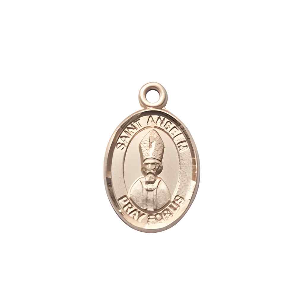 Saint Anselm of Canterbury 14kt Gold Oval Small Children Medal with Deluxe Gift Box | Bliss Manufacturing