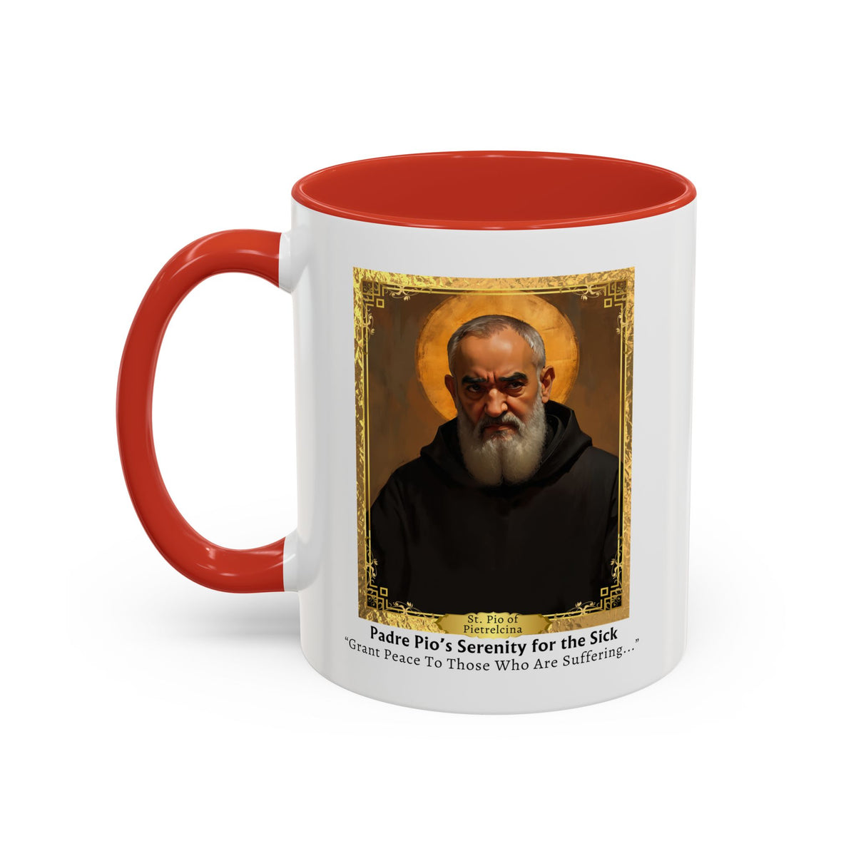 St. Padre Pio Serenity of The Sick Prayer Card Devotional Coffee Mug - 11oz Accent Cup