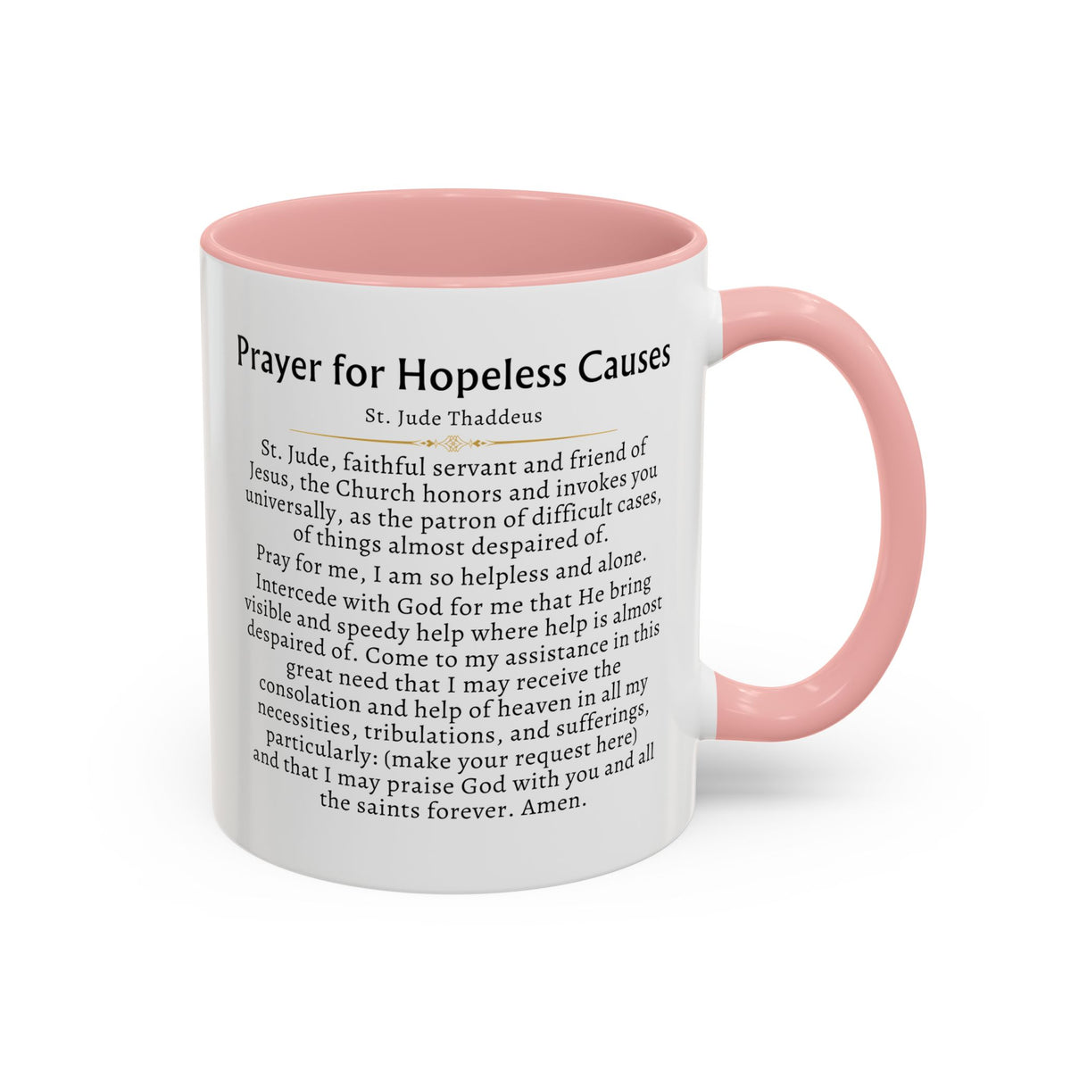 St. Jude Thaddeus Hopeless Causes Prayer Card Devotional Coffee Mug - 11oz Accent Cup