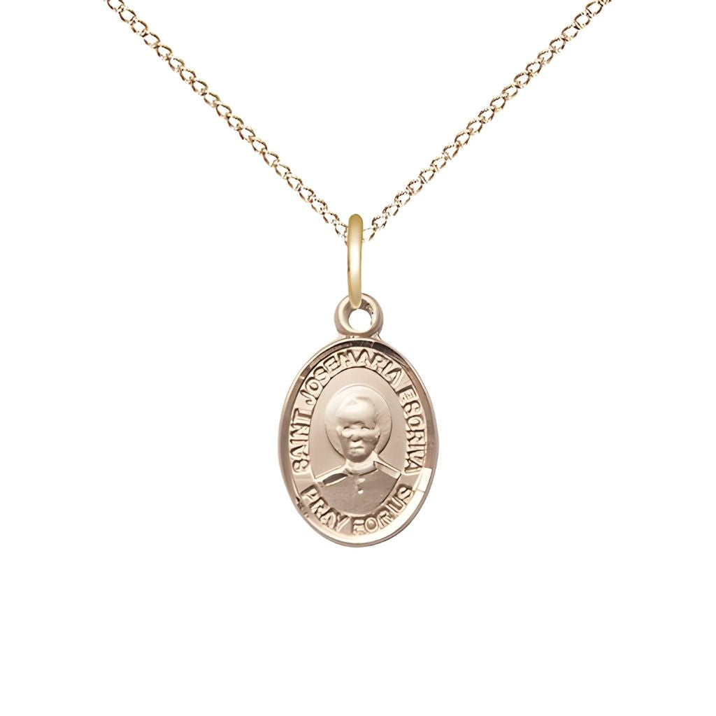 Bliss St. Josemaria Escriva 14kt Gold Oval Small Medal view 2