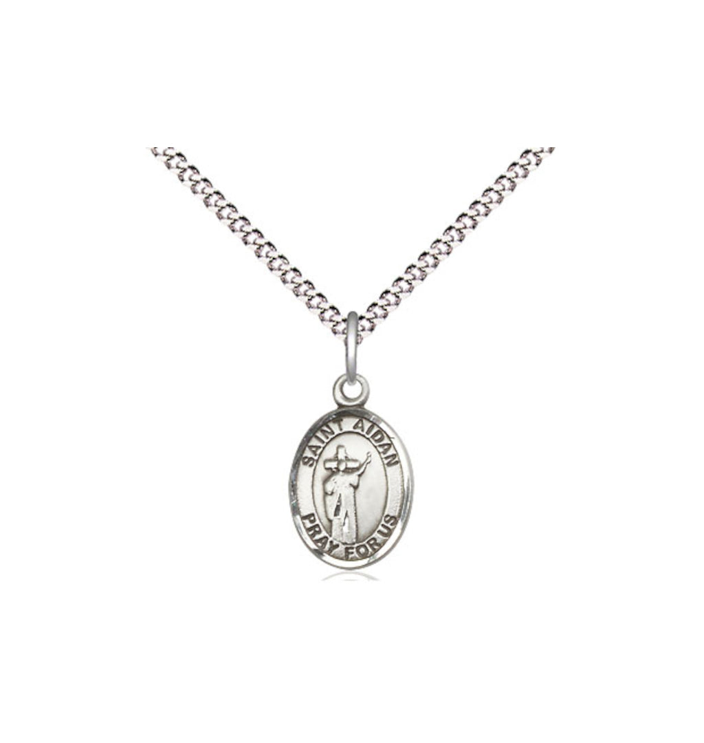 Bliss Engravable St Aidan of Lindesfarne Small Pewter Medal