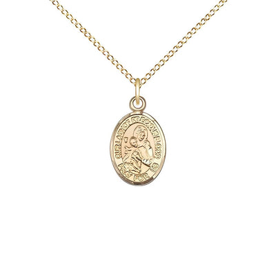 Our Lady of the Precious Blood 14kt Gold Oval Small Children Medal with 14kt Gold Chain, Deluxe Gift Box.