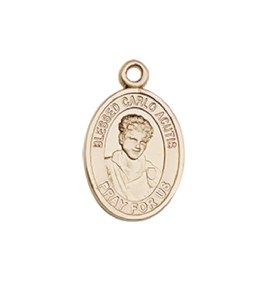 Bliss Small Engravable Blessed Carlo Acutis 14kt Gold Medal,9460KT,