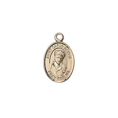 St. Carlo Acutis Engravable 14kt Gold 1/2" Medal in Gift Box, Bliss Manufacturing