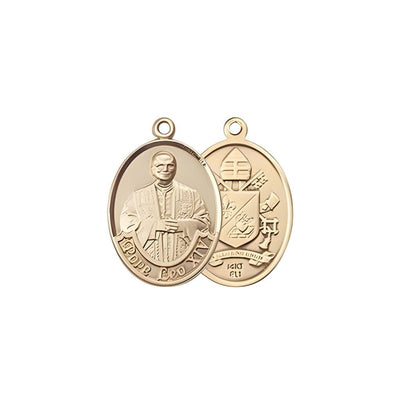 Pope Leo XIV Engravable 14kt Gold Small Medal, Measures 3/4-inch tall by 1/2-inch wide, Bliss Manufacturing