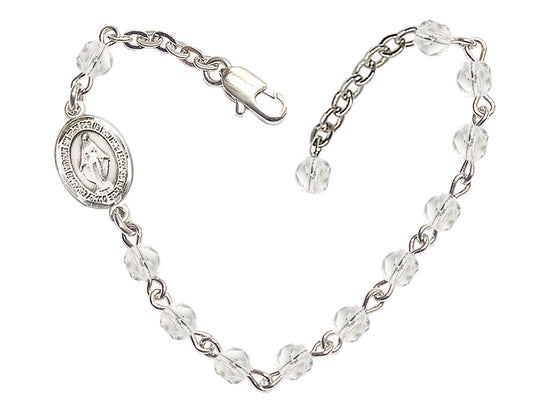 Bliss Girls Birthstone Communion Miraculous Medal Bracelet