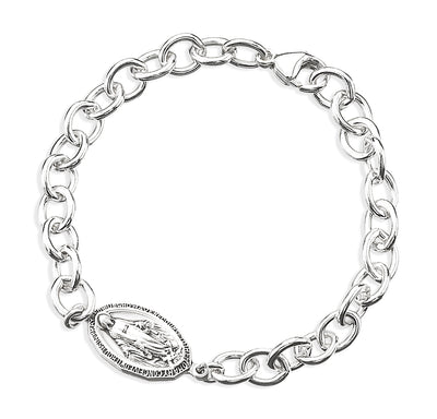 Miraculous Medal Sterling Silver Link Bracelet, HMH Religious