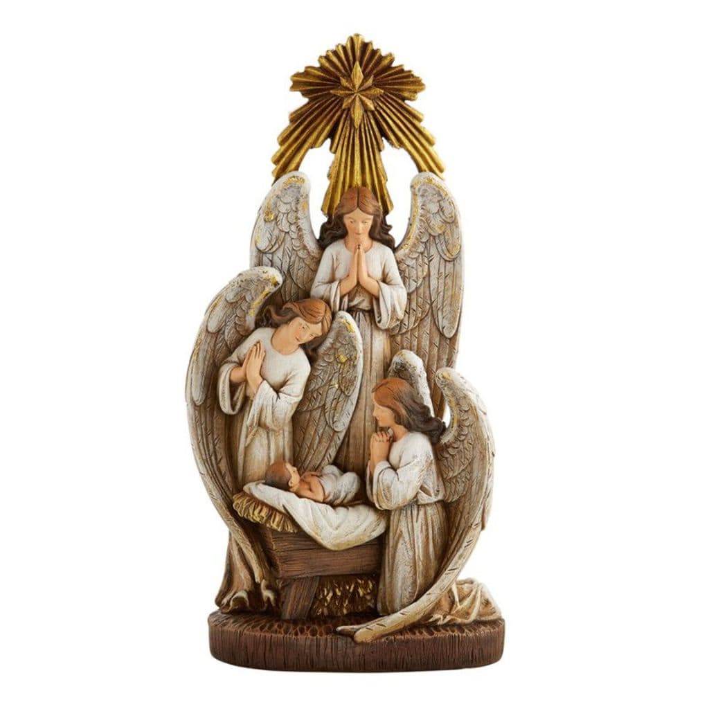 Avalon Gallery Angels in Adoration Figurine with Gold Star