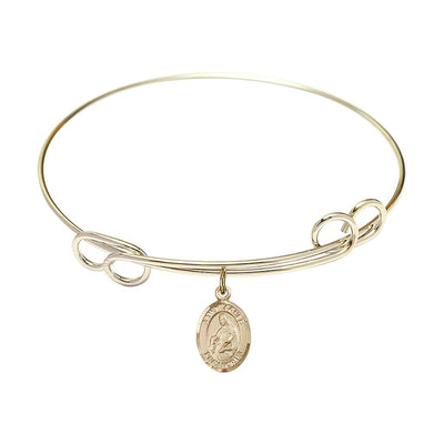 St Agnes of Rome Gold-filled Charm Double Loop Bangle Bracelet, Bliss Manufacturing