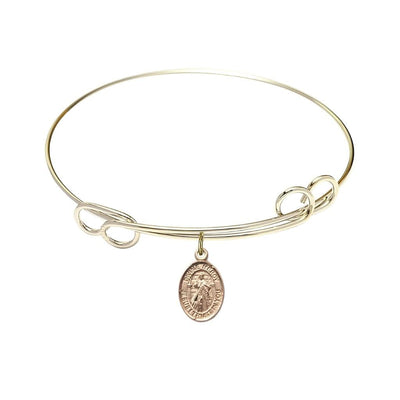 Divine Mercy Double Loop Bangle Bracelet in Gold-filled with Gift Box, Bliss Manufacturing