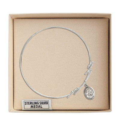 Lord is My Shepherd Double Loop Bangle Bracelet with Sterling Silver Charm Boxed, Bliss Manufacturing