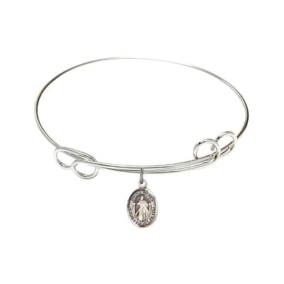 Divine Mercy Double Loop Bangle Bracelet in Sterling Silver, Bliss Manufacturing