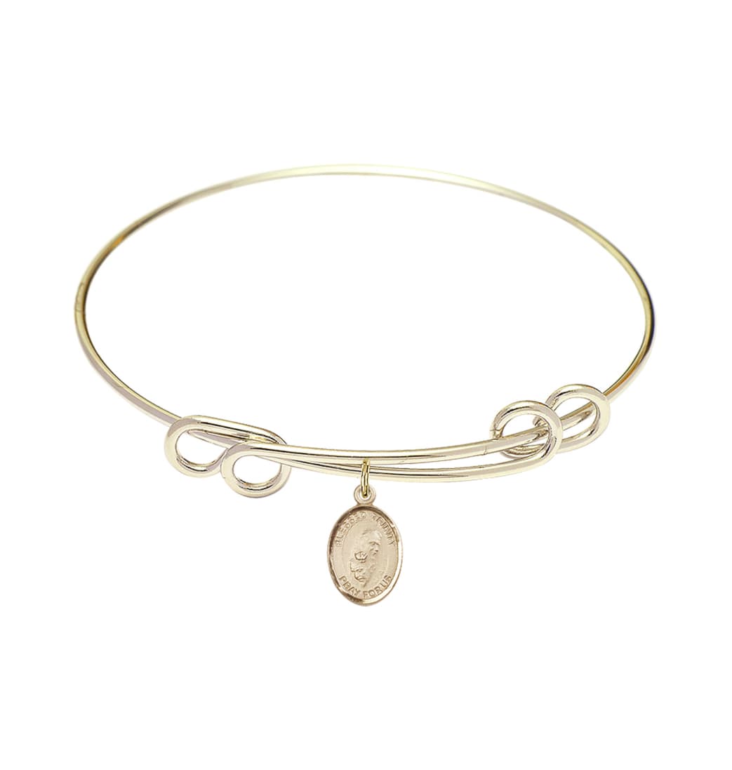 Bliss Gold-filled Blessed Trinity Double Loop Bangle Bracelet,