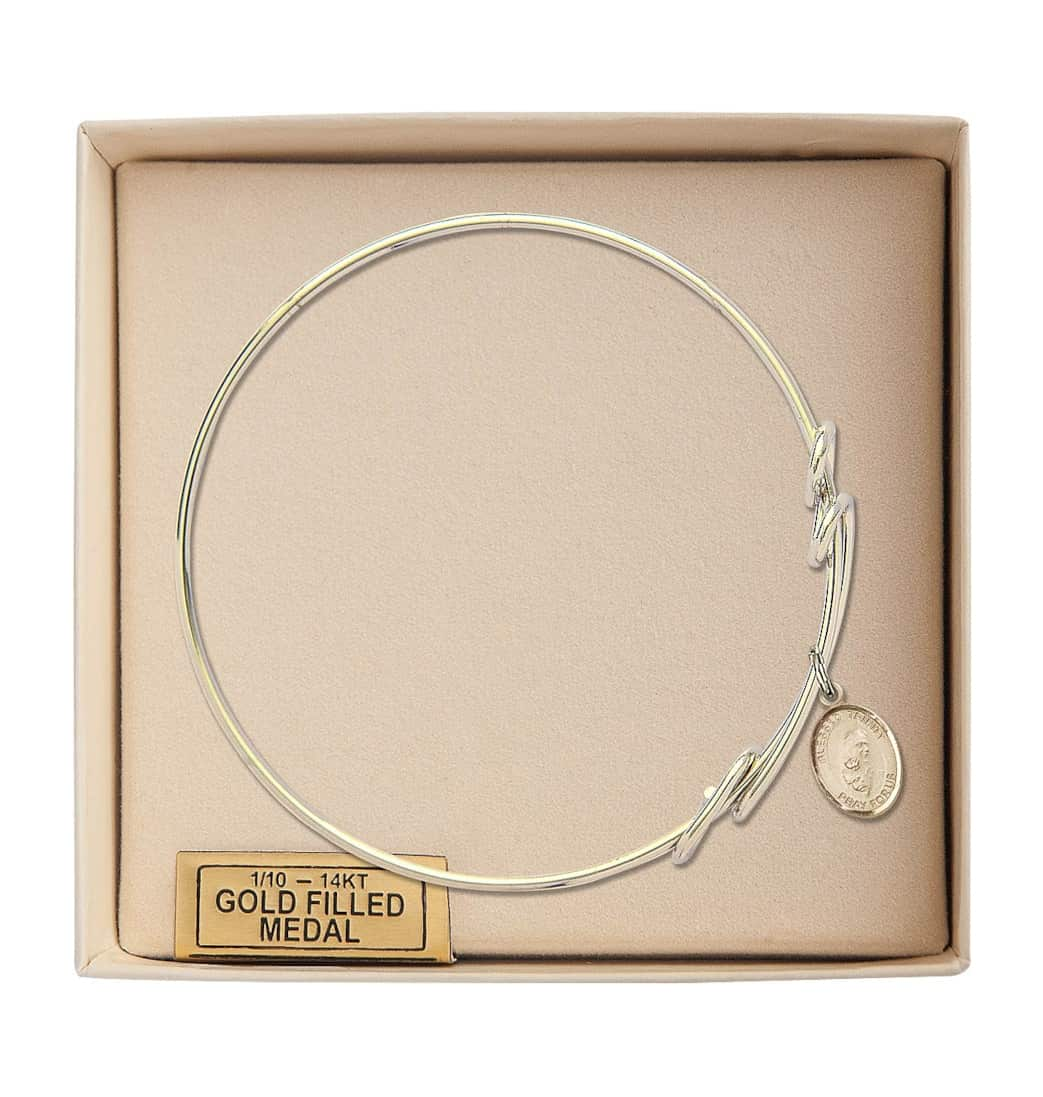 Bliss Gold-filled Blessed Trinity Double Loop Bangle Bracelet in Box,