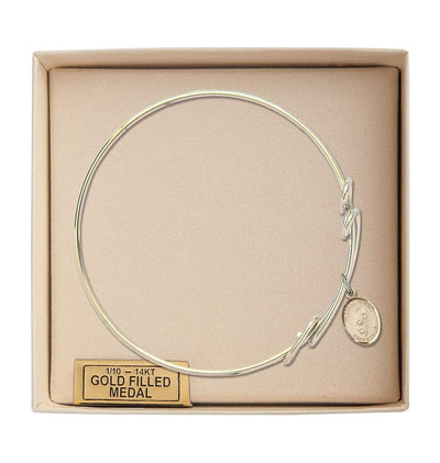 Gold-filled Blessed Trinity Double Loop Bangle Bracelet in Box, Bliss Manufacturing