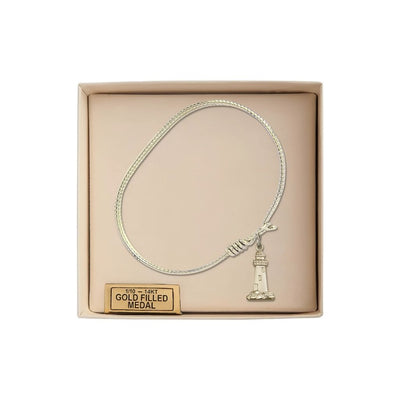 Lighthouse Gold-filled Twist Oval Eye Hook Bangle Bracelet in Gift Box, Bliss Manufacturing