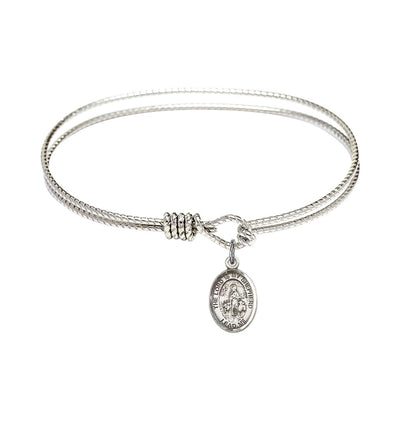 Lord is My Shepherd Twist Eye Hook Bangle Bracelet with Sterling Silver Charm, Bliss Manufacturing