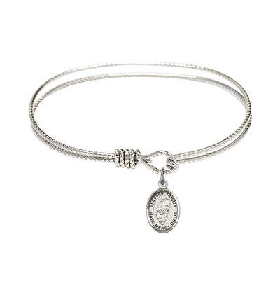 Sterling Silver Blessed Trinity Twist Eye Hook Bangle Bracelet, Bliss Manufacturing