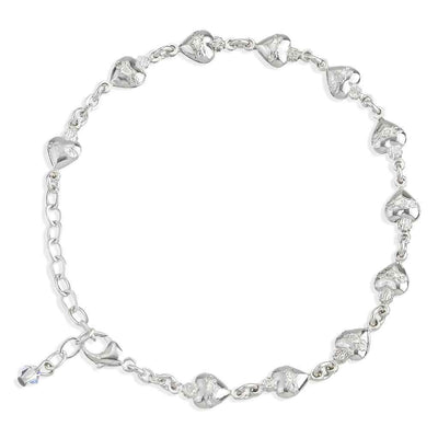 Sacred Heart of Jesus Bead Solid Sterling Silver Rosary Bracelet. Made in USA