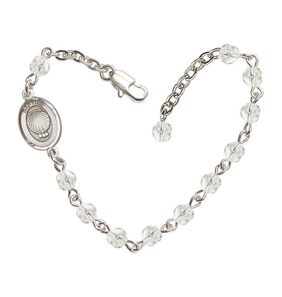 Baby 4mm Austrian Crystal Silver-plated Bracelet with April Fire Polished, Bliss Manufacturing