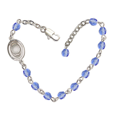 Baby 4mm Austrian Crystal Silver-plated Bracelet with Fire Polished, Zircon December Birthstone in Sapphire, Bliss Manufacturing