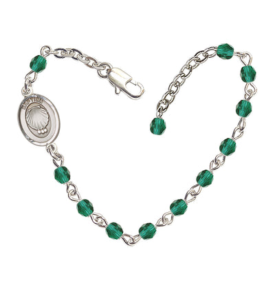 Baby 4mm Austrian Crystal Silver-plated Bracelet with Fire Polished with Light Rose Beads in Zircon, Bliss Manufacturing