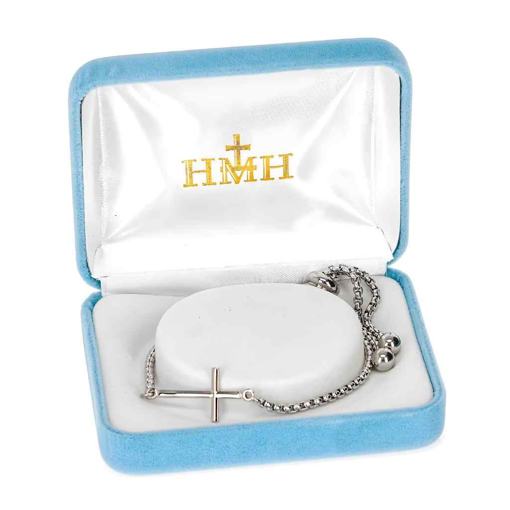 Sterling Cross Adjustable Bolo Bracelet | HMH Religious