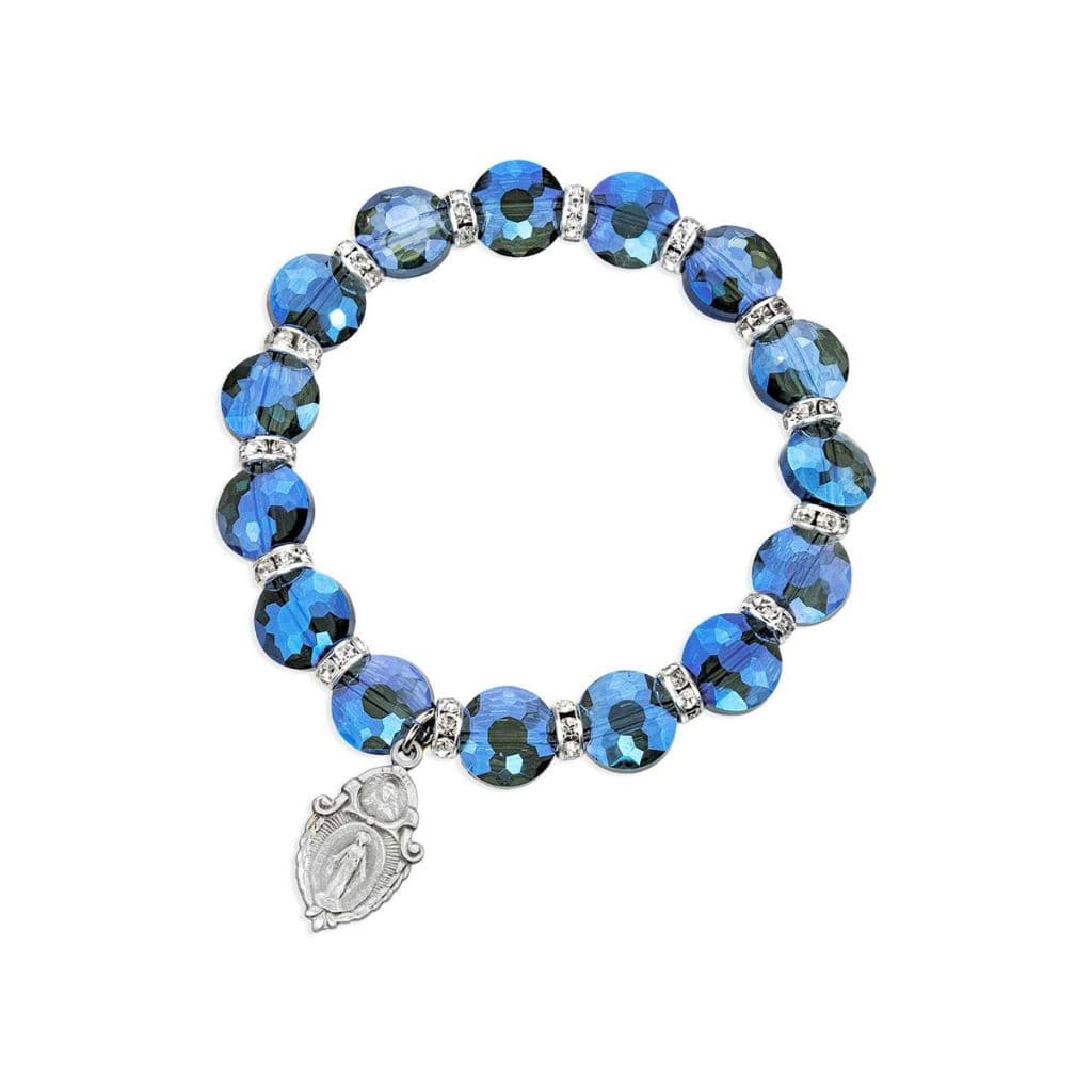 Flat Sphere Midnight Blue Faceted Crystal Bracelet | HMH