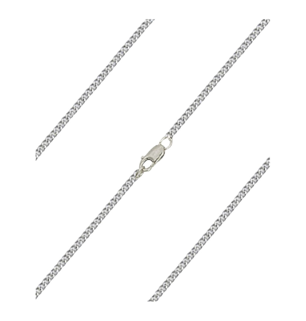 Bliss Sterling Silver Rhodium Finished Curb 1.90mm Chain w/Lobster Claw,