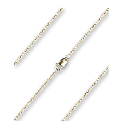 Gold Filled Venetian Box Chain with Lobster Claw - Carded, Bliss Manufacturing