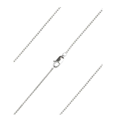 1.25mm Venetian Box Sterling Silver Rhodium Finished Chain w/Lobster Claw, Bliss Manufacturing