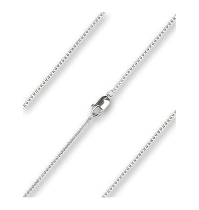 1.25mm Venetian Box Sterling Silver Rhodium Finished Chain, Bliss Manufacturing