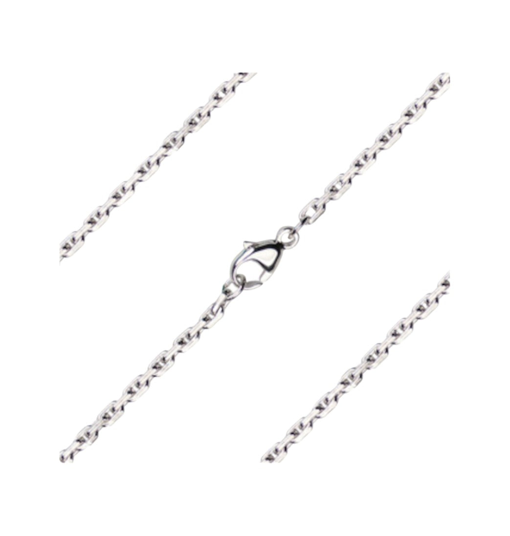 Bliss Sterling Silver Rhodium Finished Swage 2mm Chain w/Lobster Claw,