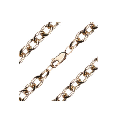 Gold-filled 7.10mm Heavy Open Cable Bracelet w/Lobster, Bliss Manufacturing