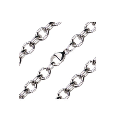 Sterling Silver 7.10mm Heavy Open Cable Bracelet w/Lobster, Bliss Manufacturing