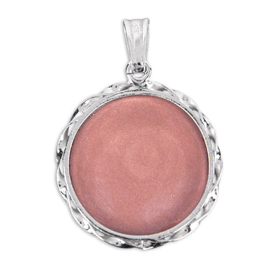 Back of Pink Sterling Silver Sacred Heart of Jesus Cameo Necklace, HMH Religious
