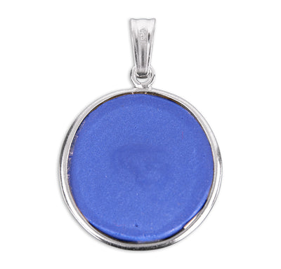 Back of Light Blue Head of Christ Cameo Medal Necklace, HMH Religious