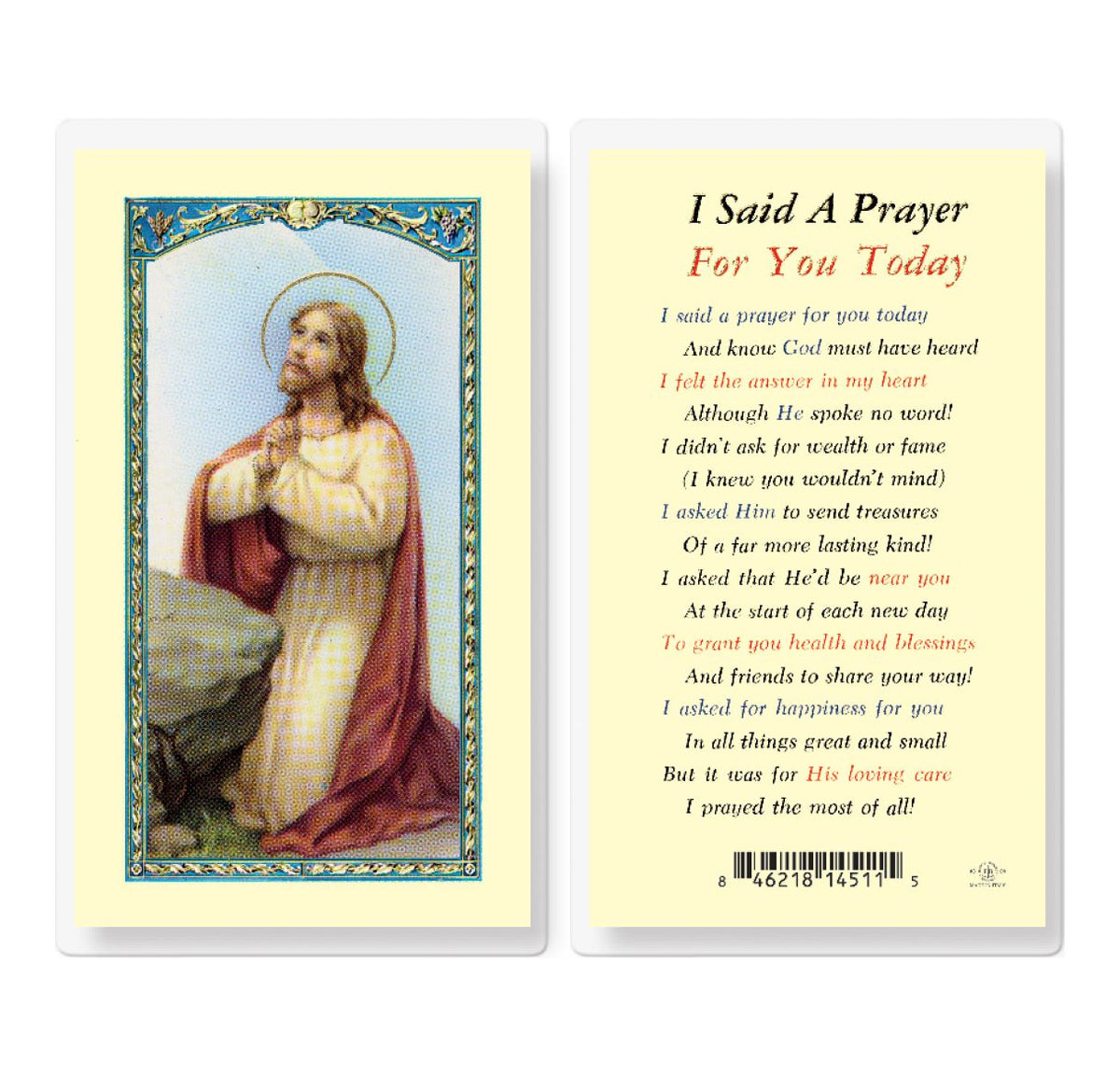 I Said A Prayer For You Today Laminated Holy Cards 25pcs