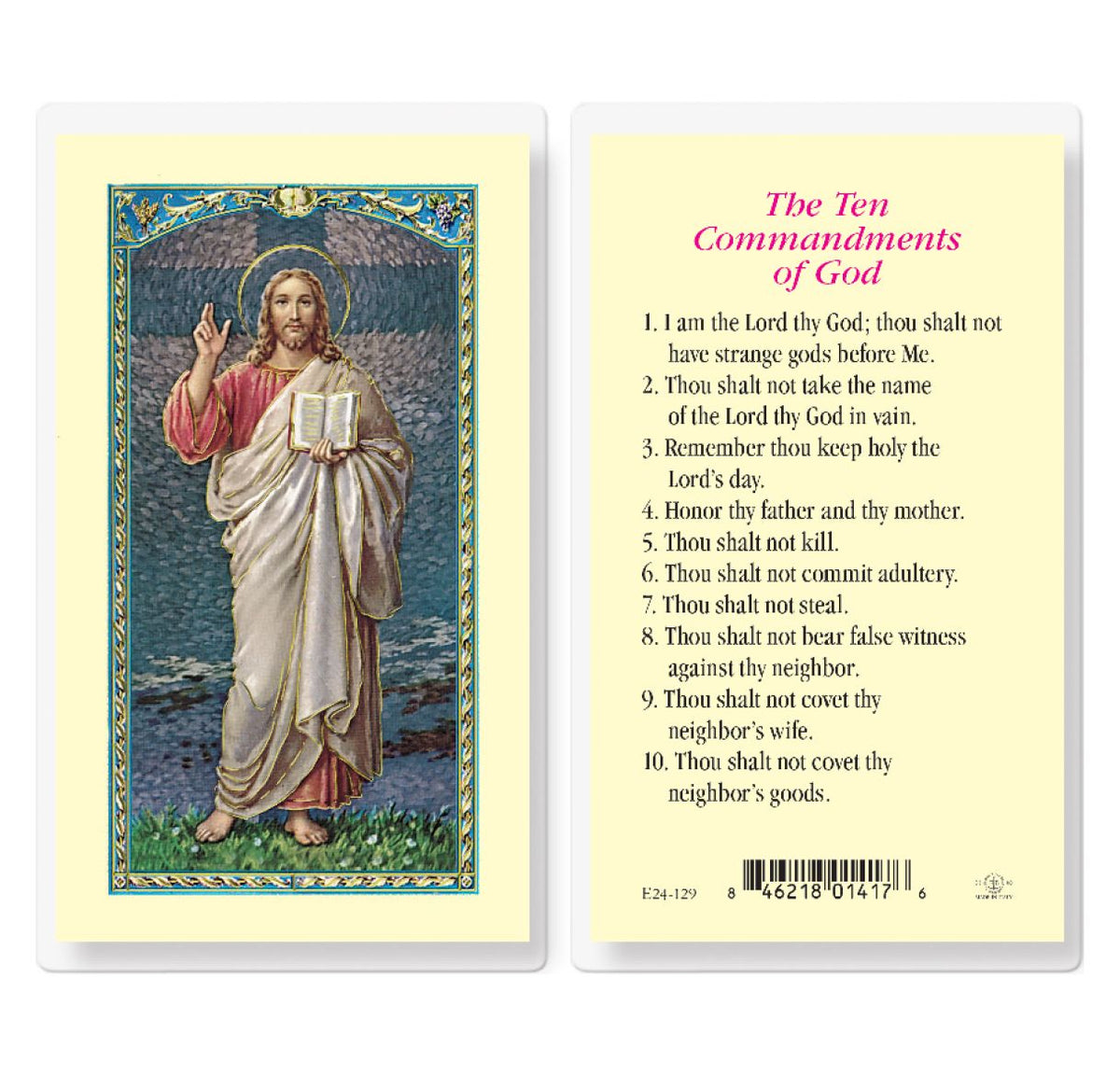 The Ten Commandments Laminated Holy Cards 25pcs