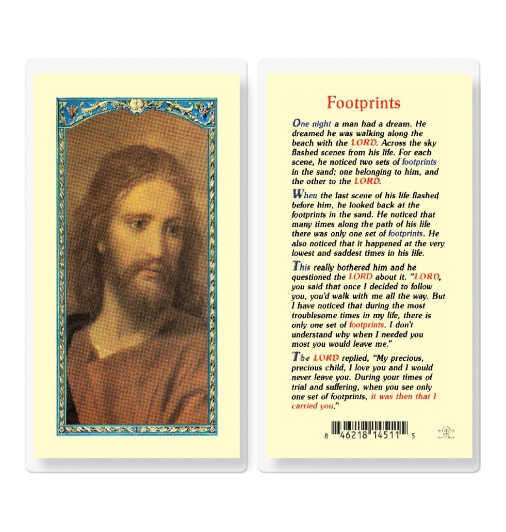 Footprints in the Sands Laminated Holy Cards 25pcs