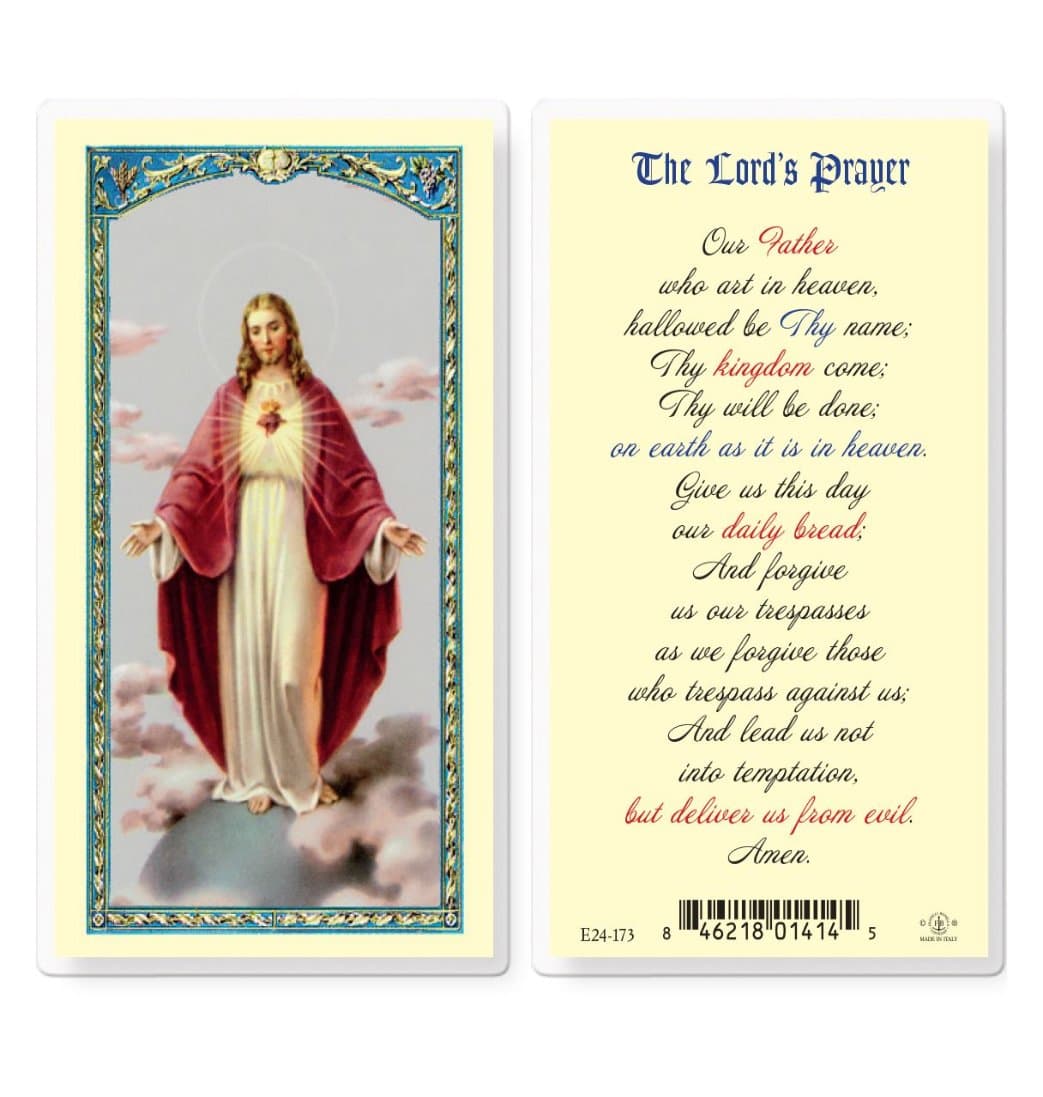 Fratelli Bonella The Lord's Prayer Laminated Holy Cards 25pcs,