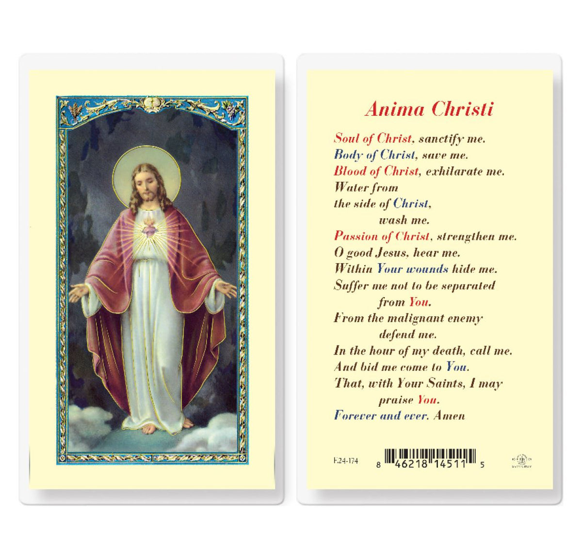 Anima Christi Laminated Holy Cards 25pcs